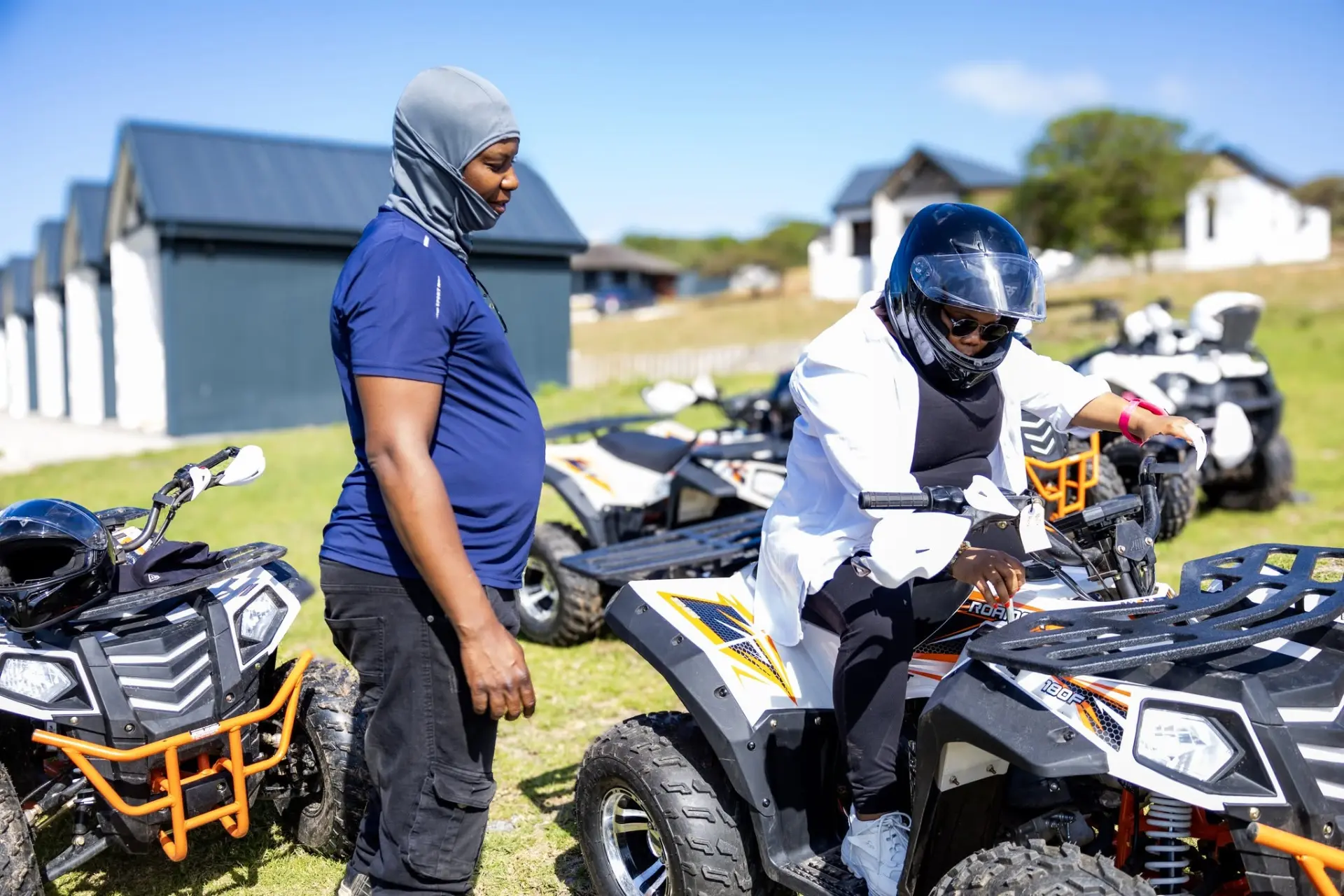 Quad bike safety briefing before the trail ride